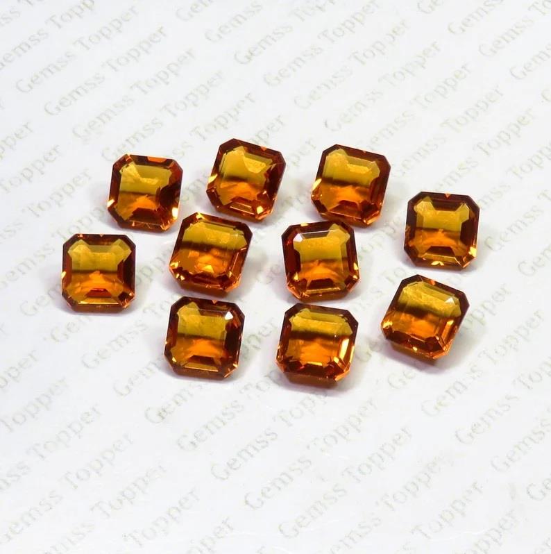 Brandy Quartz 10x10 mm Asscher Cut 